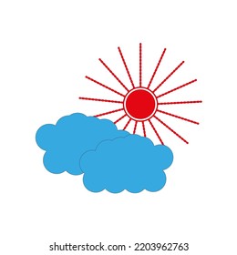 Nube solar de origami. Diseño de plantilla. Ilustración vectorial. imagen de stock.