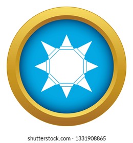 Origami sun icon blue vector isolated on white background for any design