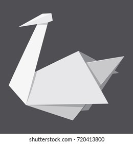 Origami swan concept background. Realistic illustration of origami swan vector concept background for web design