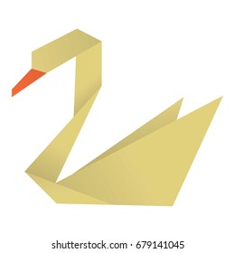 Origami swan icon. Cartoon illustration of origami swan vector icon for web