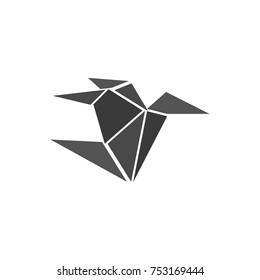 Origami swan icon. Cartoon illustration of origami swan vector icon for web design