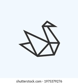 origami swan logo design vector illustration