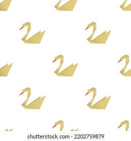 Origami swan pattern seamless background texture repeat wallpaper geometric vector