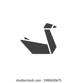 Icono vectorial del cisne de origen. signo plano relleno para concepto móvil y diseño web. Icono de glifo de cisne de papel. Símbolo, ilustración del logotipo. Gráficos vectoriales