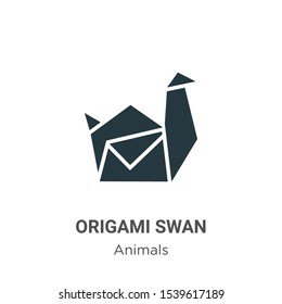 Origami swan vector icon on white background. Flat vector origami swan icon symbol sign from modern animals collection for mobile concept and web apps design.