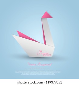 Origami swan.Vector