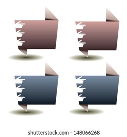 origami talk bubble with finger. vector illustration