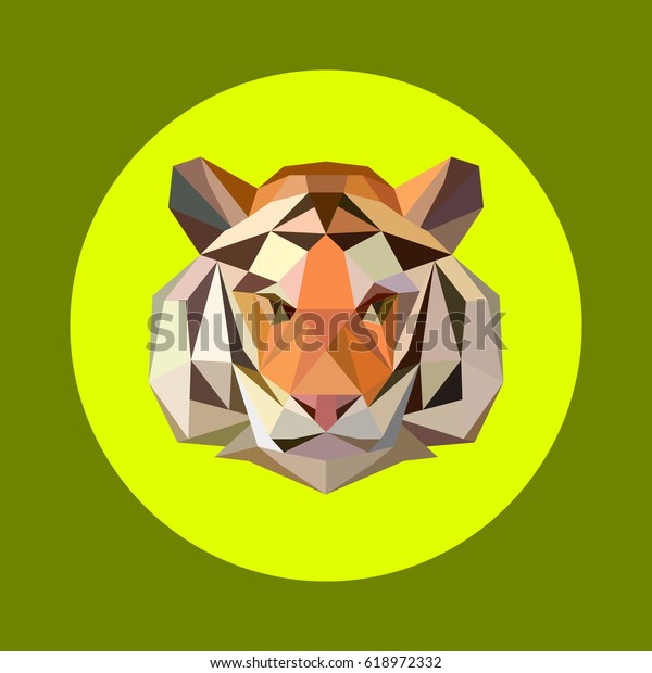 Origami Tiger Low Poly Vector Illustration Stock Vector