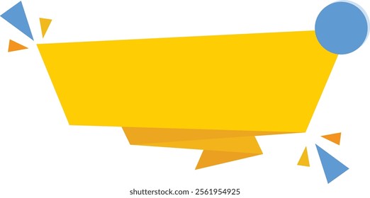 Origami Title Frame Label Banner Vector