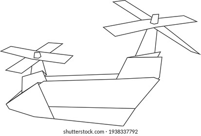 Origami transport: helicopter, quadcopter, airplane