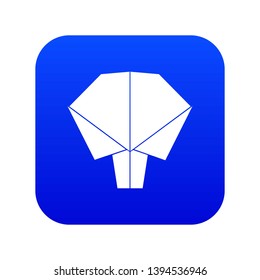 Origami tree icon blue vector isolated on white background