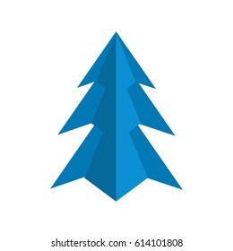 Origami tree - isolated vector graphic
