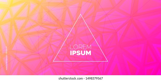 Origami Triangles Background. Trendy Polygon Layout. Futuristic Vector Illustration. Pink Graphic Geometry. Triangular Background. Yellow Polygon Poster. Geometric Texture. Abstract Polygon Pattern.