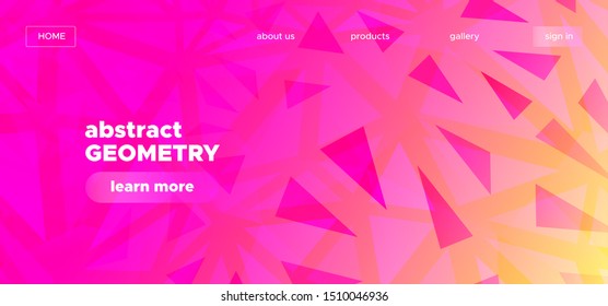 Origami Triangles Background. Trendy Polygon Poster. Futuristic Color Presentation. Yellow Geometric Banner. Triangles Wallpaper. Pink Polygon Pattern. Geometric Shapes. Creative Polygon Layout.