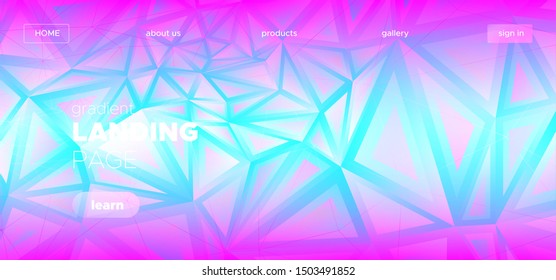 Origami Triangles Wallpaper. Trendy Polygon Pattern. Technology Vector Presentation. Neon Graphic Geometry.  