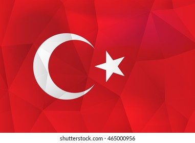 Origami Turkish Flag - Flag of Turkey Vector