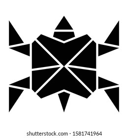 origami turtle  icon glyph vector design