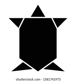 origami turtle  icon glyph vector design