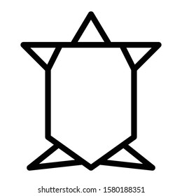 origami turtle icon outline vector design