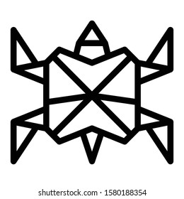 origami turtle icon outline vector design