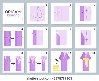 Origami tutorial for kids. Origami cute bathrobe.