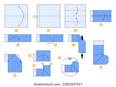 Origami tutorial for kids. Origami cute boot.