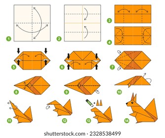 Origami tutorial for kids  Origami cute squirrel 