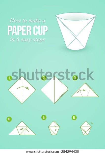 Origami Tutorial Make Paper Cup 6 Stock Vector Royalty Free 284294435,Saltwater Fish Tank In Wall