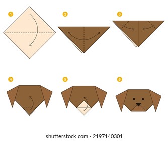 Origami tutorial. Origami scheme for kids Cute Dog