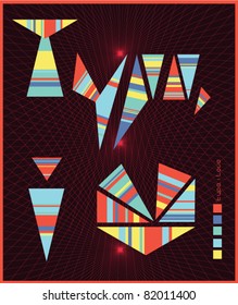 origami typo design template