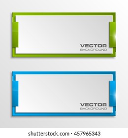 Origami vector banner. The original form as two squares, overlapping. The flat image. Advertising Design shape. Vector label tag.