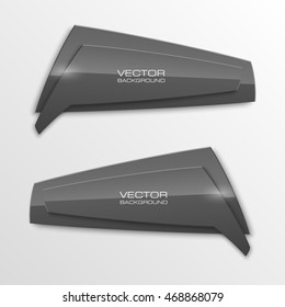 Origami vector banner. The original form as two form, overlapping. The flat image. Advertising Design shape. Vector label tag.