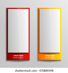 Origami vector banner. The original form as two form, overlapping. The flat image. Advertising Design shape. Vector label tag.
