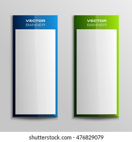 Origami vector banner. The original form as two form, overlapping. The flat image. Advertising Design shape. Vector label tag.
