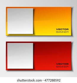 Origami vector banner. The original form as two form, overlapping. The flat image. Advertising Design shape. Vector label tag.