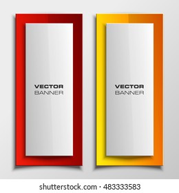 Origami vector banner. The original form as two form, overlapping. The flat image. Advertising Design shape. Vector label tag.

