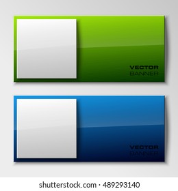 Origami vector banner. The original form as two form, overlapping. The flat image. Advertising Design shape. Vector label tag.
