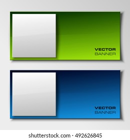 Origami vector banner. The original form as two form, overlapping. The flat image. Advertising Design shape. Vector label tag.