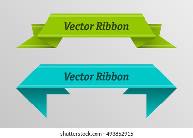 Origami vector banner. The original form as two form, overlapping. The flat image. Advertising Design shape. Vector label tag.
