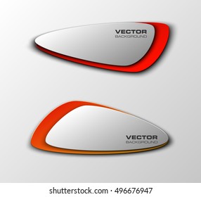 Origami vector banner. The original form as two form, overlapping. The flat image. Advertising Design shape. Vector label tag.

