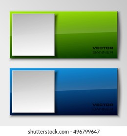Origami vector banner. The original form as two form, overlapping. The flat image. Advertising Design shape. Vector label tag.
