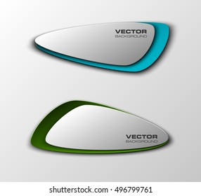 Origami vector banner. The original form as two form, overlapping. The flat image. Advertising Design shape. Vector label tag.
