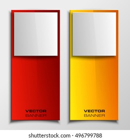 Origami vector banner. The original form as two form, overlapping. The flat image. Advertising Design shape. Vector label tag.
