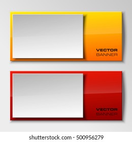 Origami vector banner. The original form as two form, overlapping. The flat image. Advertising Design shape. Vector label tag.
