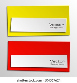Origami vector banner. The original form as two form, overlapping. The flat image. Advertising Design shape. Vector label tag.