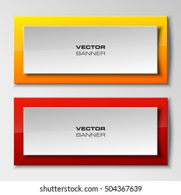 Origami vector banner. The original form as two form, overlapping. The flat image. Advertising Design shape. Vector label tag.