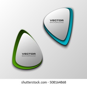 Origami vector banner. The original form as two form, overlapping. The flat image. Advertising Design shape. Vector label tag.