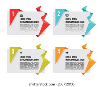 Origami vector banners - infographic concept for presentation, booklet, web site and other creative projects. 
