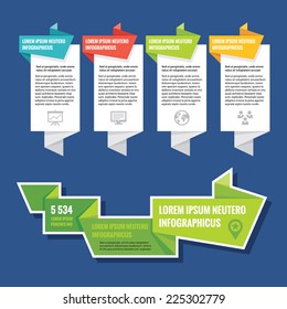 Origami vector banners - infographic concept for presentation, booklet, web site and other business projects. Creative layout. Design elements.
