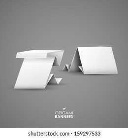 Origami vector banners set 